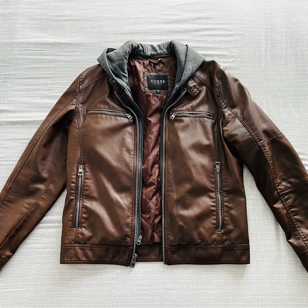 Guess Faux Leather Jacket Men’s